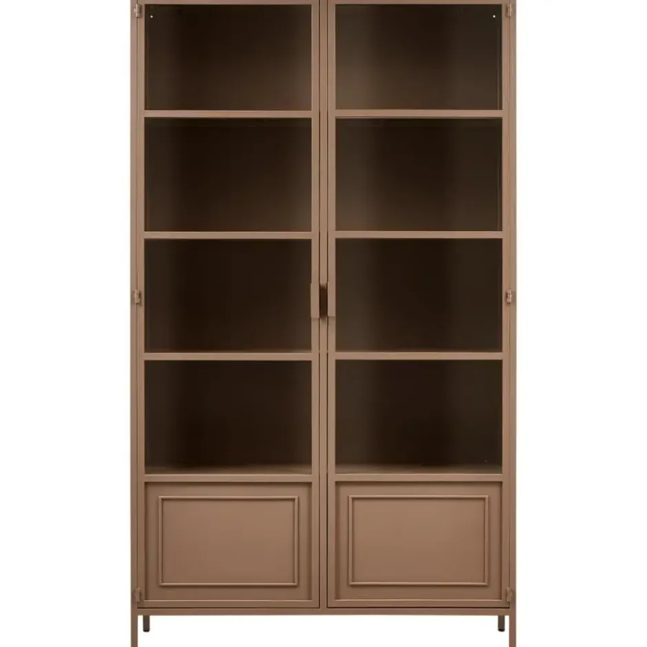 WOOOD Ronja Vitrinekast - Metaal - Military Brown - 189x110x43