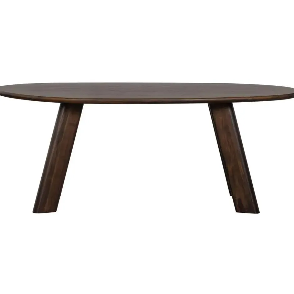 WOOOD Roundly Eetkamertafel - Mangohout - Walnoot - 76x200x100