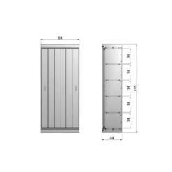 WOOOD Row Plankenkast Met Schuifdeuren - Grenen - Wit - 195x85x44