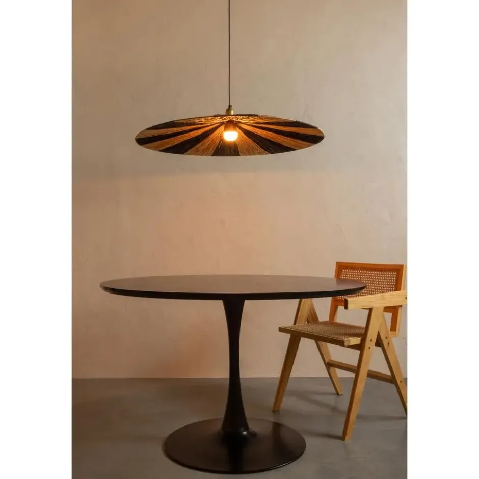 WOOOD Sammy Ronde Eettafel - MDF/staal - Zwart - 75x120x120