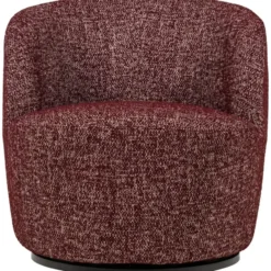 WOOOD Serra Draaifauteuil - Melange Stof - Bordeauxrood - 68x70x77