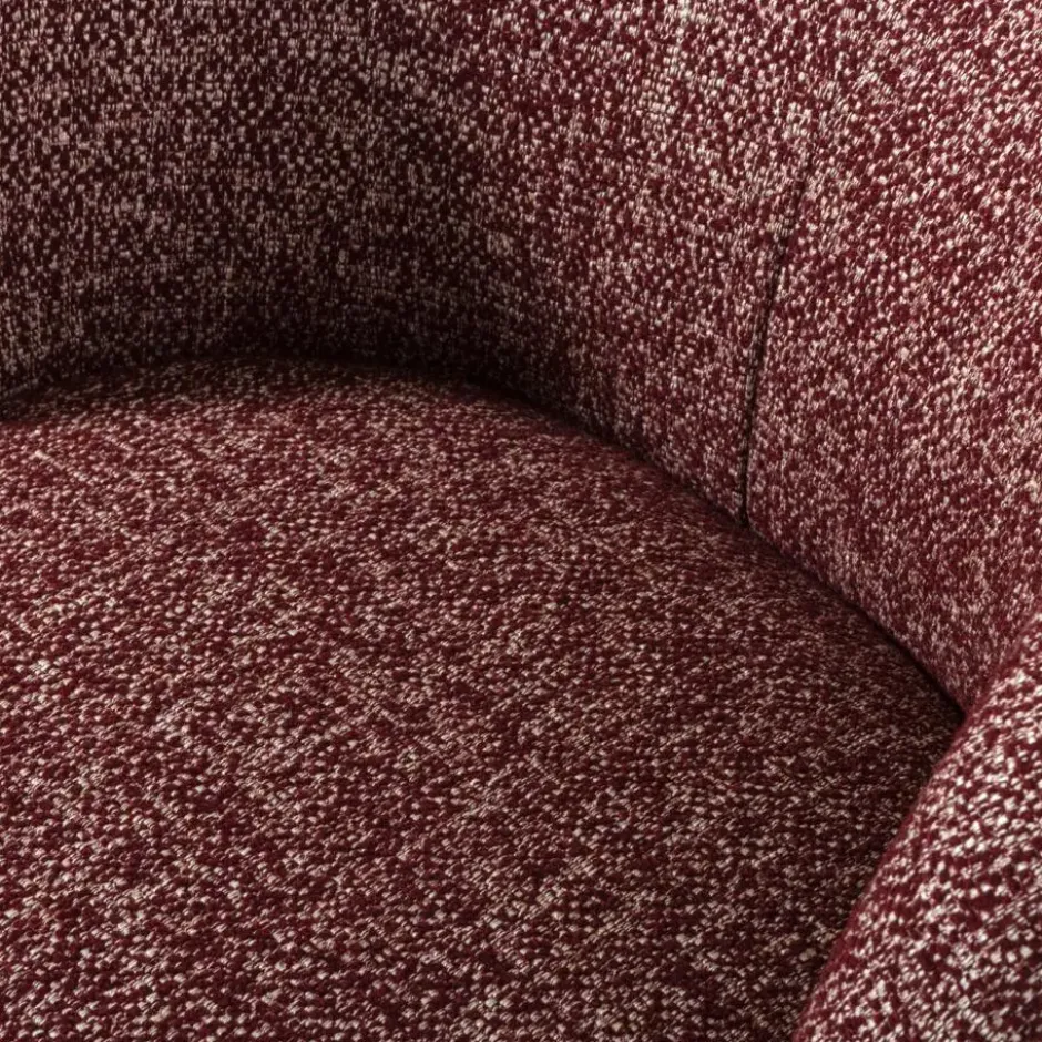 WOOOD Serra Draaifauteuil - Melange Stof - Bordeauxrood - 68x70x77