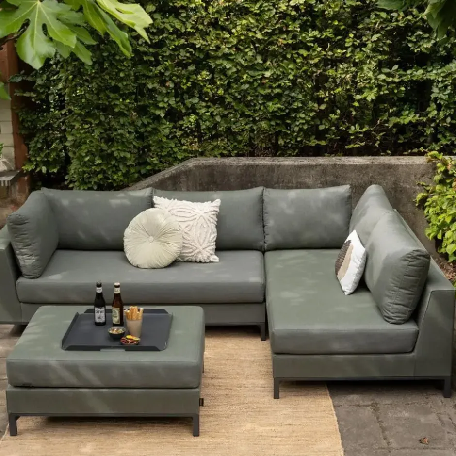 WOOOD Sicilië Loungeset Rechts – All Weather – Groen – 60x246x262