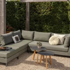 WOOOD Sicilië Loungeset Tuin – Aluminium – Groen – 60x246x262