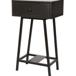 WOOOD Skybox Sidetable - Hout/Metaal - Zwart - 70x45x30