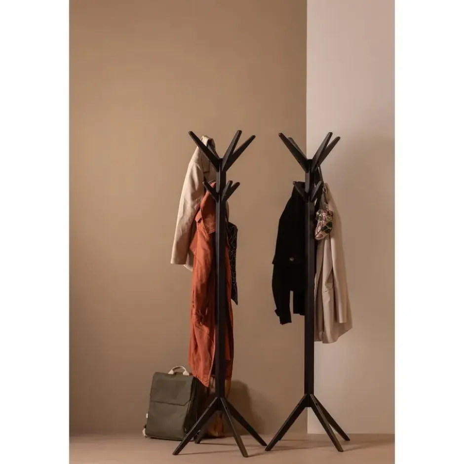 WOOOD Studio Staande Kapstok - Berken - Zwart - 178x45x45