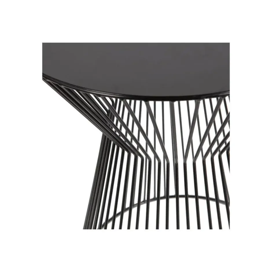WOOOD Suus Bijzettafel - Metaal - Zwart - 46x Ø35