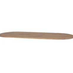 WOOOD Tablo Ovaal Tafelblad Incl. 2-Standen Poot - Grijs -74,4x220x90