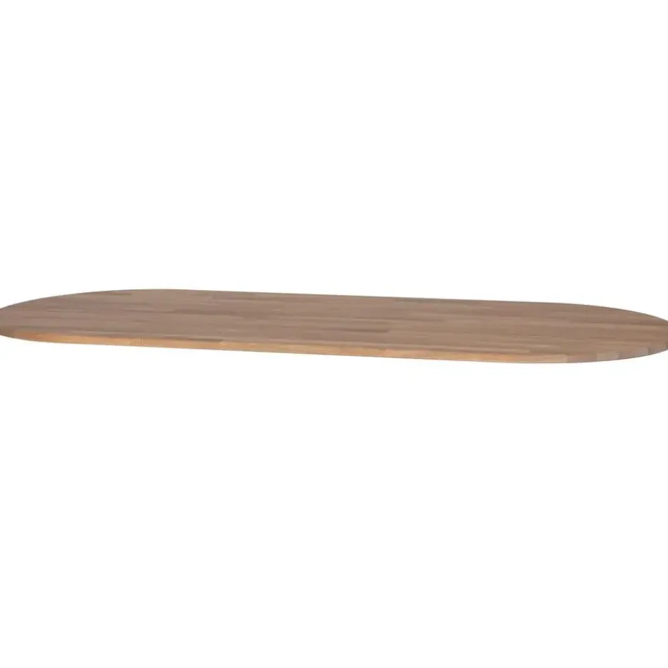 WOOOD Tablo Ovaal Tafelblad Incl. 2-Standen Poot - Grijs -74,4x220x90