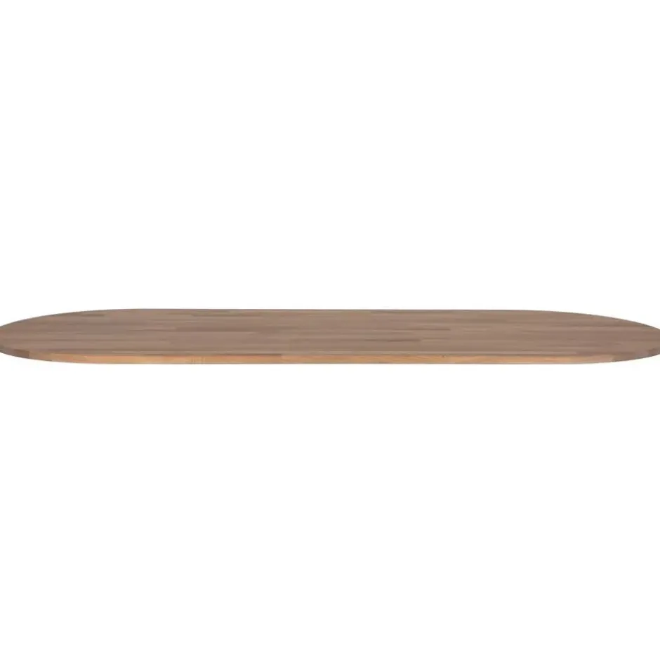 WOOOD Tablo Ovaal Tafelblad Incl. 2-Standen Poot - Grijs -74,4x220x90
