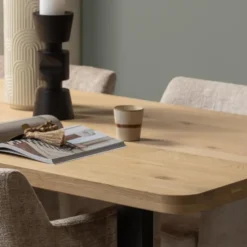 WOOOD Tablo Tafelblad Curved - Eiken - Naturel - 5x199x88