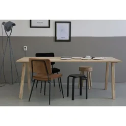 WOOOD Tablo Tafelblad Incl. A-Poot - Onbehandeld - Eiken - 74,4x160x90