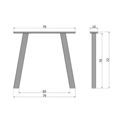 WOOOD Tablo Tafelblad Incl. A-Poot - Onbehandeld - Eiken - 74,4x200x90