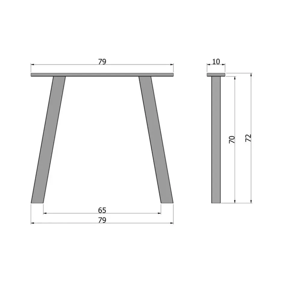 WOOOD Tablo Tafelblad Incl. A-Poot - Onbehandeld - Eiken - 74,4x200x90