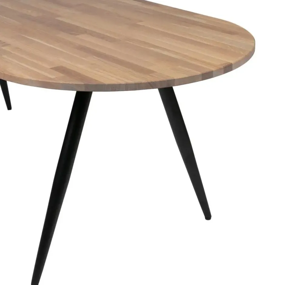 WOOOD Tablo Tafelblad Ovaal - Eiken - Grijze Olie - 220x2,4x90