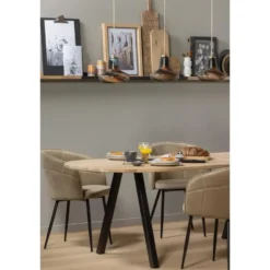 WOOOD Tablo Tafelblad Ovaal - Eiken - Onbehandeld - 2,4x220x90