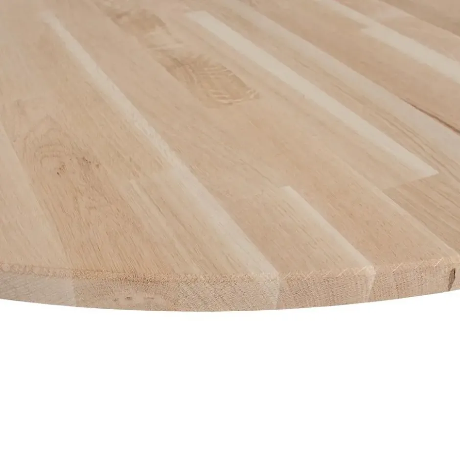 WOOOD Tablo Tafelblad Rond - Eiken - Onbehandeld - 2,4x120x120