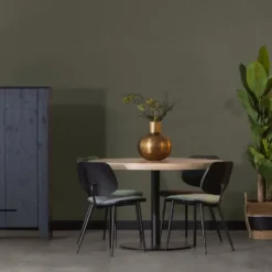 WOOOD Tablo Tafelblad Rond - Mango - White Wash - 120x120