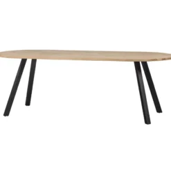 WOOOD Tablo Tafel Ovaal met 2-Standen Poot - Eiken/Metaal - 75x220x90