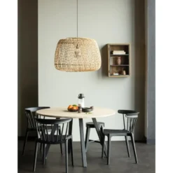 WOOOD Tablo Tafel Rond met 2-Standen Poot - Eiken/Metaal - 75x120x120