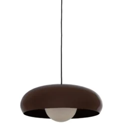 WOOOD Tivo Hanglamp Rond - Metaal - Hoogglans Bruin - 12x40x40