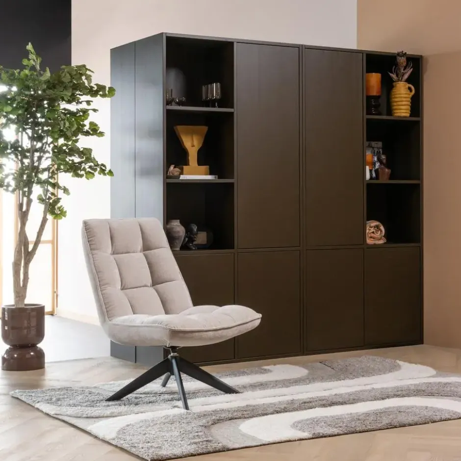WOOOD Toval Pot Laag - Metaal - Hoogglans Paars/Bruin - 40x28x28
