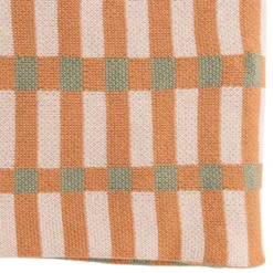 WOOOD Vola Kleed - Katoen - Groen/Oranje - 1x170x130