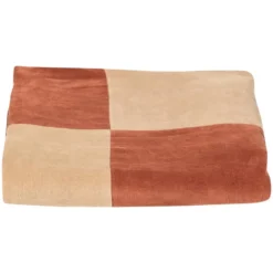 WOOOD Zena Kleed - Velvet - Roestbruin/Beige - 1x170x130
