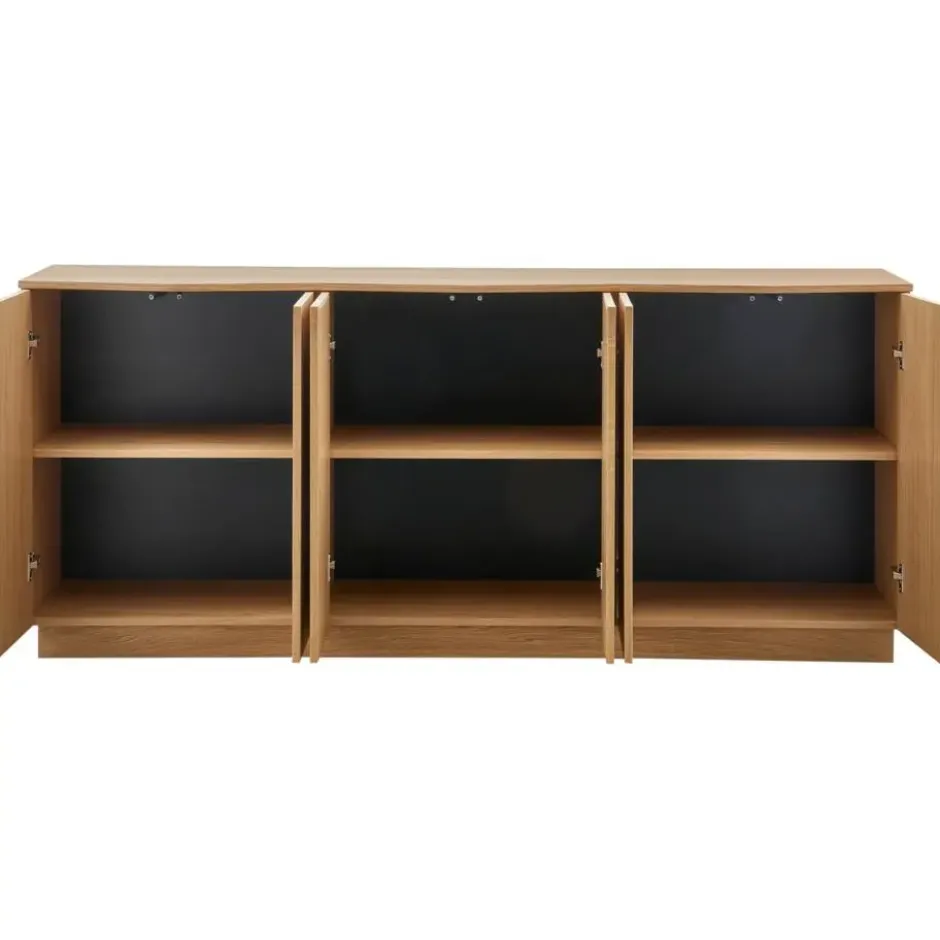 WOOOD Zuma dressoir - Push-To-Open - Eiken - Transparant - 85x22x45
