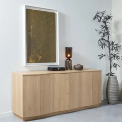 WOOOD Zuma dressoir - Push-To-Open - Eiken - Transparant - 85x22x45