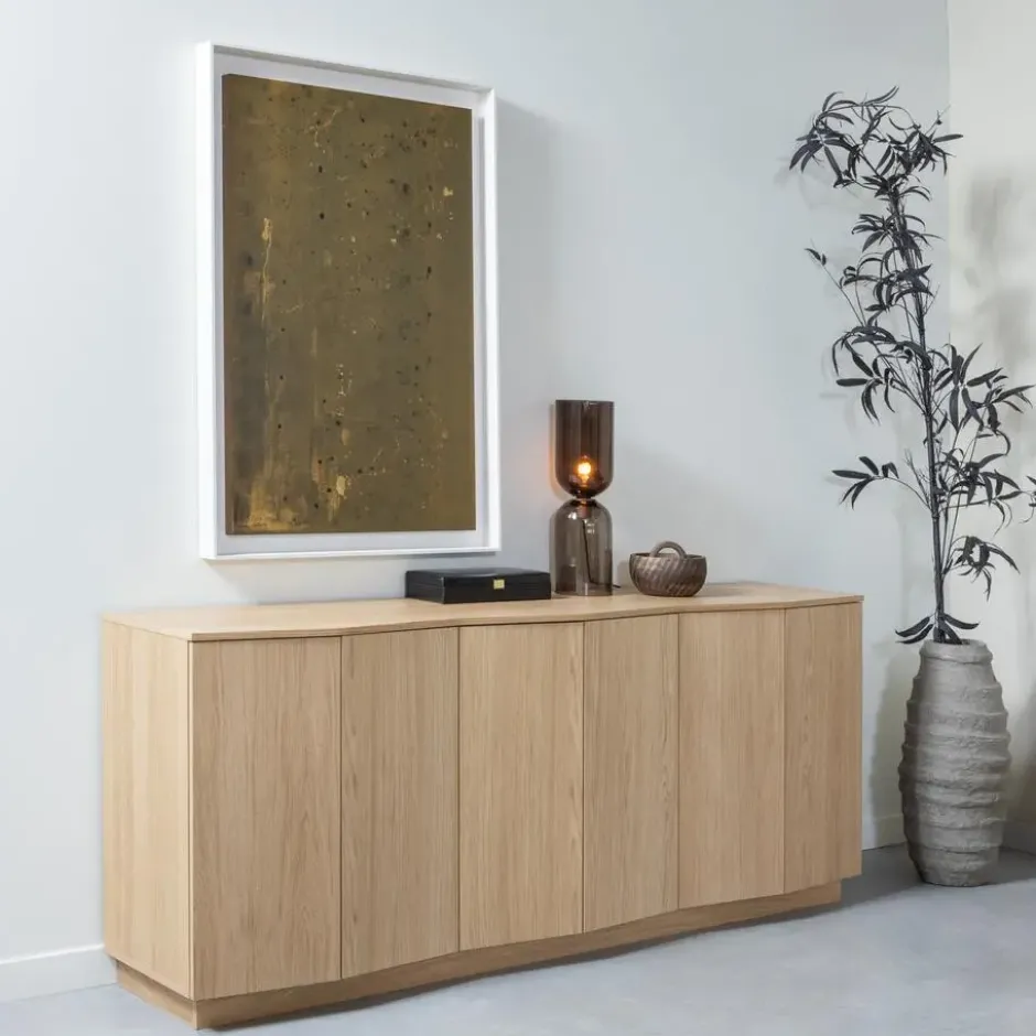 WOOOD Zuma dressoir - Push-To-Open - Eiken - Transparant - 85x22x45