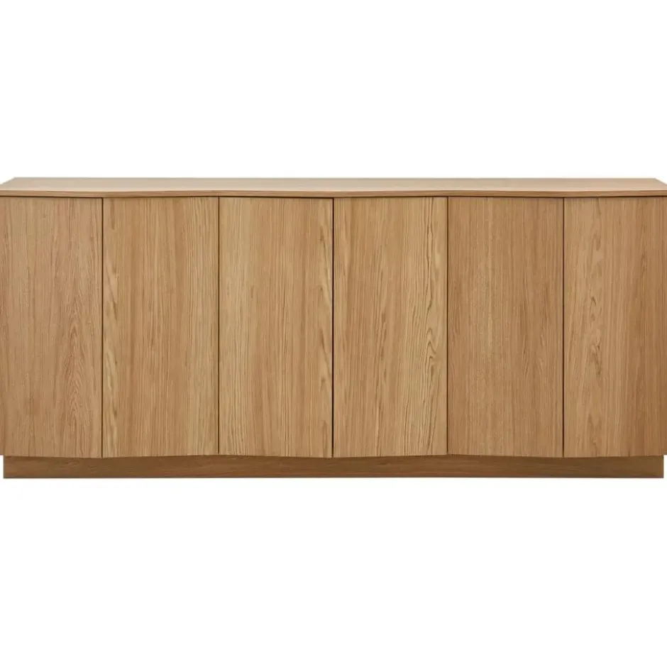 WOOOD Zuma dressoir - Push-To-Open - Eiken - Transparant - 85x22x45