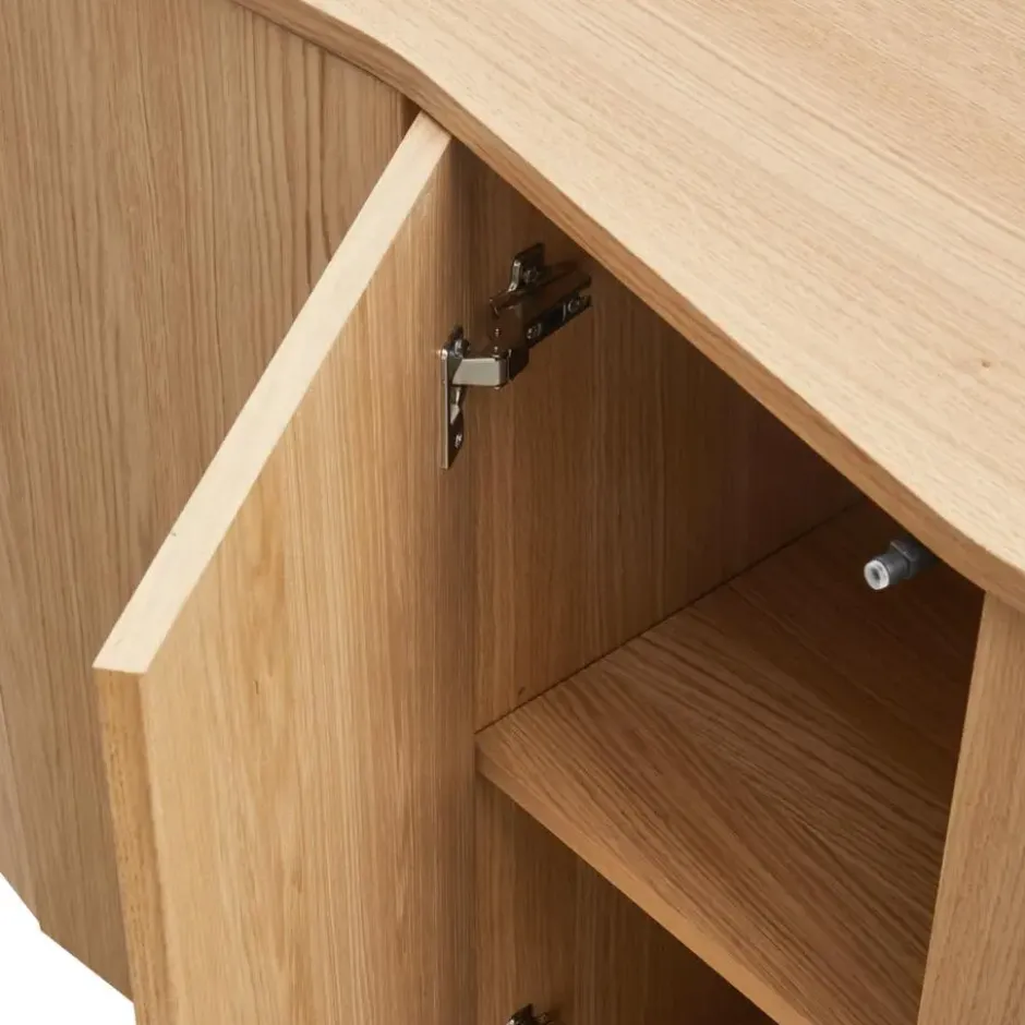 WOOOD Zuma dressoir - Push-To-Open - Eiken - Transparant - 85x22x45