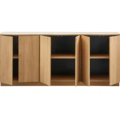 WOOOD Zuma dressoir - Push-To-Open - Eiken - Transparant - 85x22x45