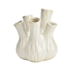 Wurm Tulpenvaas - wit - keramiek - 13 x 13 x 16 cm - bloemenvaas