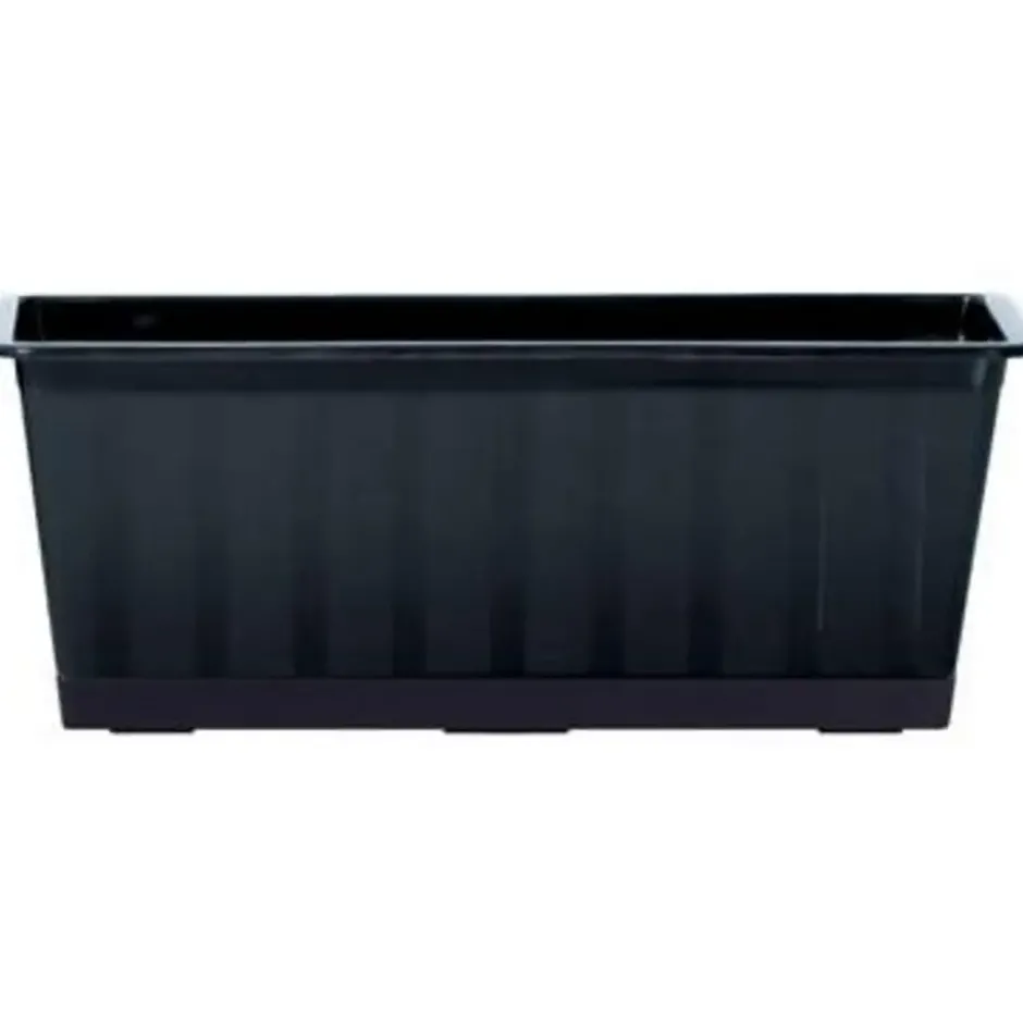 1x Antraciet kunststof Agro plantenbakken/bloembakken 50 cm