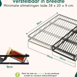 XIVADA Kruidenrek met 24 potjes - Organizer lade liggend - Met labels