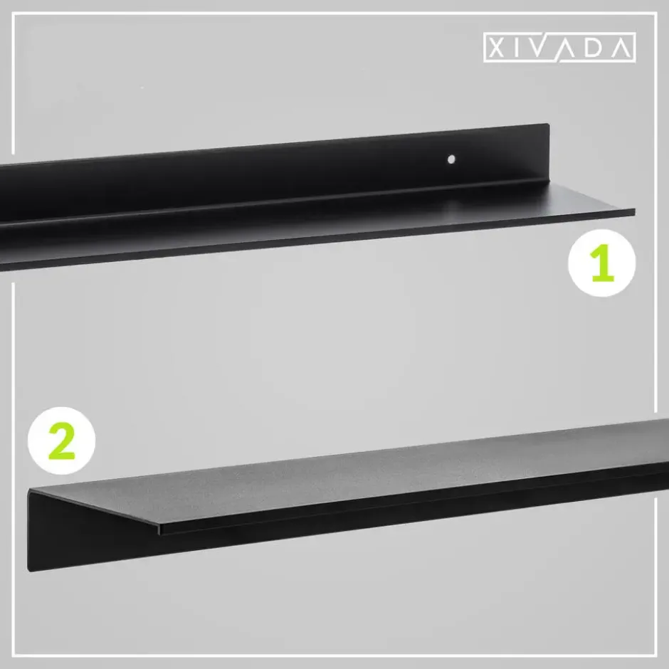 XIVADA Wandrek Rosa - Industrieel - Aluminium - Boren - Zwart - 60 cm
