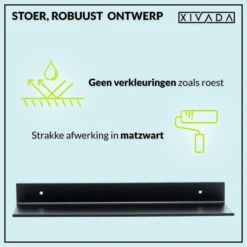 XIVADA Wandrek Rosa - Industrieel - Aluminium - Boren - Zwart