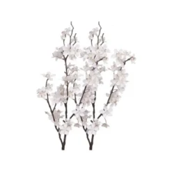 2x kunstbloem-tak - wit - appelbloesem - 57 bloemetjes - 84 cm