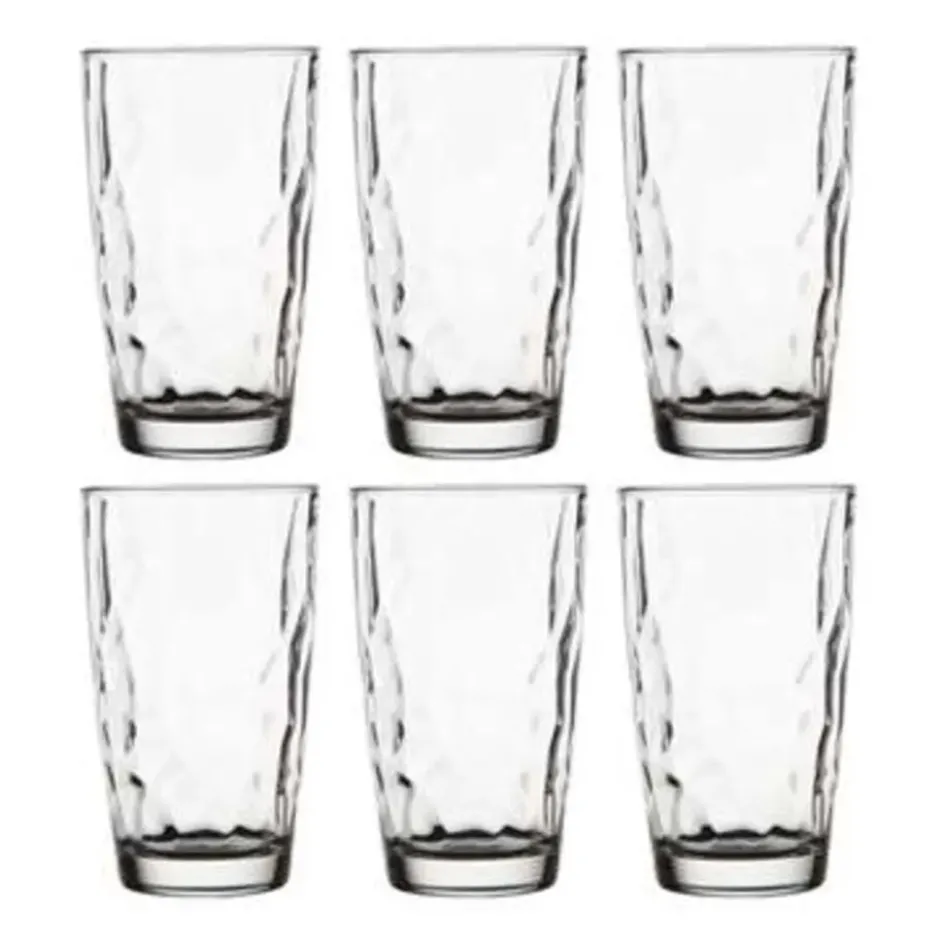 6x Stuks tumbler waterglazen/sapglazen Diamond Dof 470 ml
