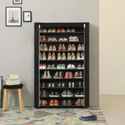 XXL Extra Groot Schoenenrek met 10 Niveaus - tot 54 Paar Schoenen - Zwart