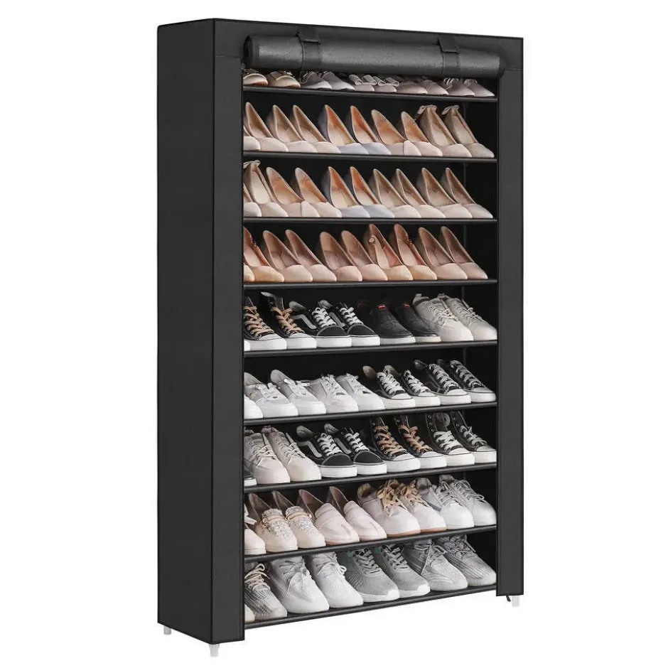 XXL Extra Groot Schoenenrek met 10 Niveaus - tot 54 Paar Schoenen - Zwart