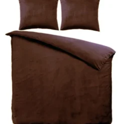 Zavelo Dekbedovertrek Velvet Comfort Bruin-2-persoons (200 x 200/220 cm)