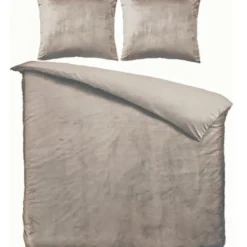 Zavelo Dekbedovertrek Velvet Comfort Taupe-2-persoons (200 x 200/220 cm)