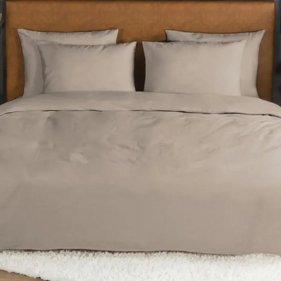 Zavelo Flanellette Effen Dekbedovertrek Zand-Lits-jumeaux (240 x 200/220 cm)