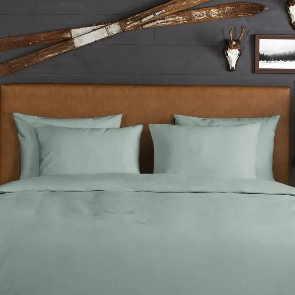 Zavelo Flanellette Effen Dekbedovertrek Groen-Lits-jumeaux (240 x 200/220 cm)