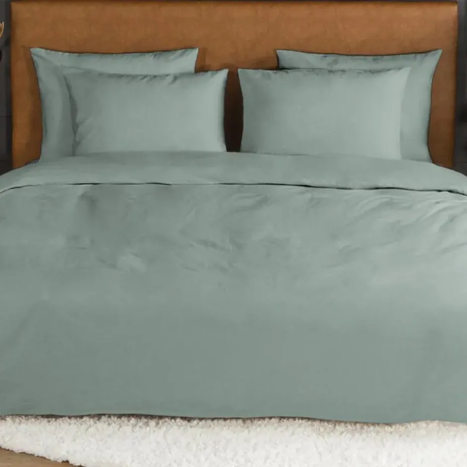 Zavelo Flanellette Effen Dekbedovertrek Groen-Lits-jumeaux (240 x 200/220 cm)