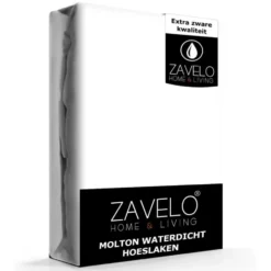 Zavelo Katoen Molton Waterdicht PU Hoeslaken-Lits-jumeaux (180x210 cm)