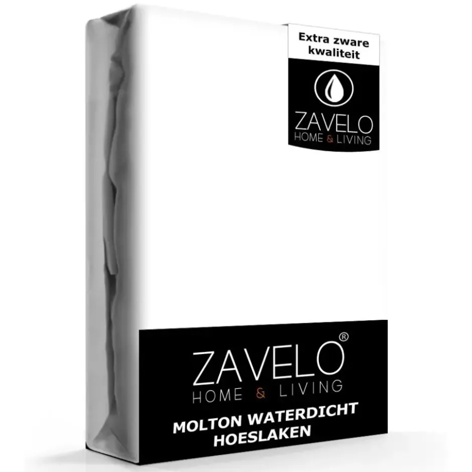 Zavelo Katoen Molton Waterdicht PU Hoeslaken-Lits-jumeaux (180x210 cm)